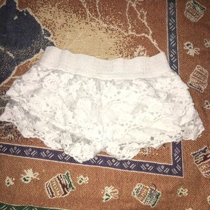 Hollister white lace shorts